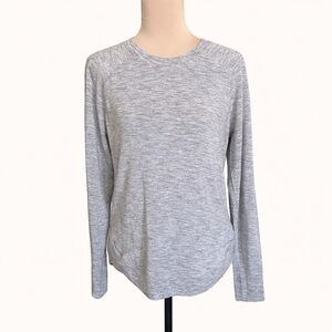 Athleta Gray Modal Long Sleeve Top Small Soft Stretch Raglan Lightweight Pullovr